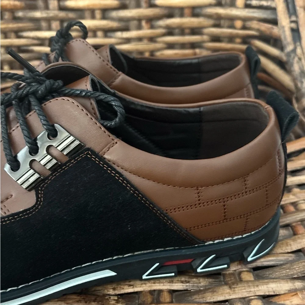 Gatsby Oxford Shoes Men's Size 49 US 14.5 Derby Orthopedic Comfort Brown Black